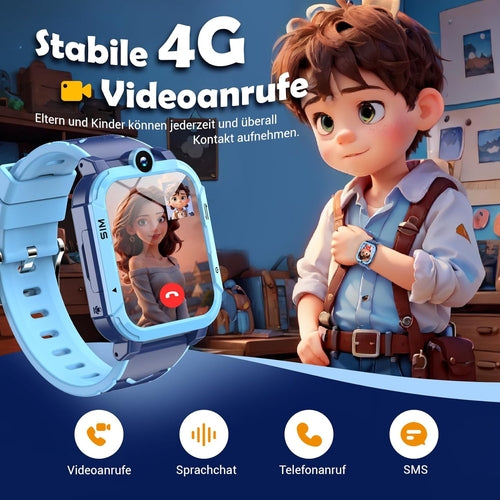 4G Kids Smartwatch with GPS Video Call Camera Sim Card for Boys Girls